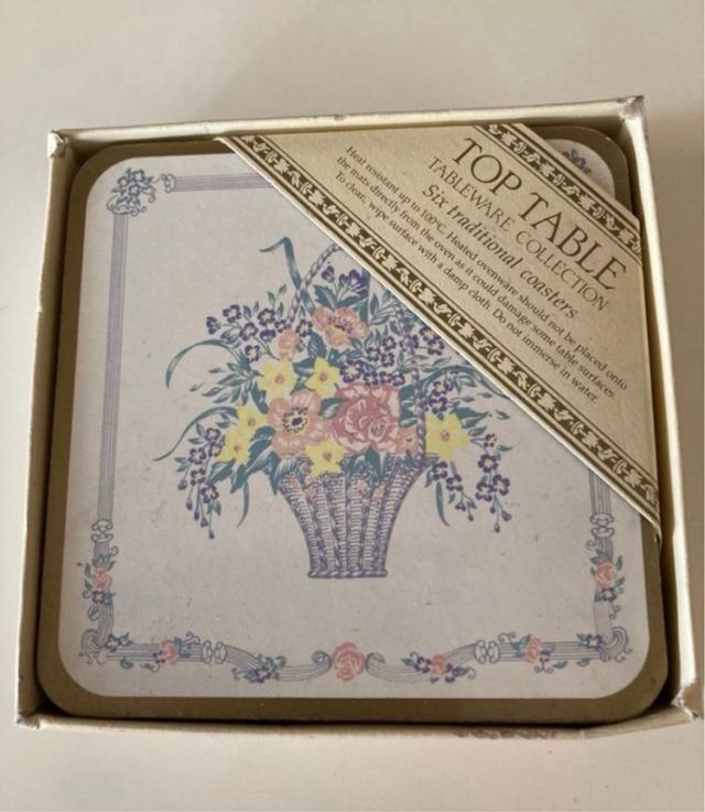 6 sottobicchieri inglesi nuovi vintage