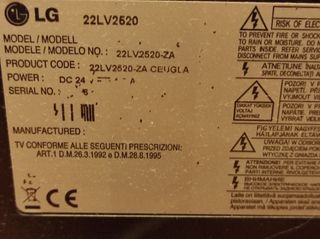 Monitor LG 22LV2520-ZA Negro