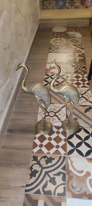 2 Garzas bronce - Decoración