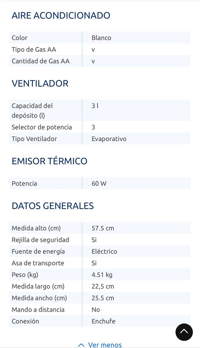 Ventilador/AC Jocca