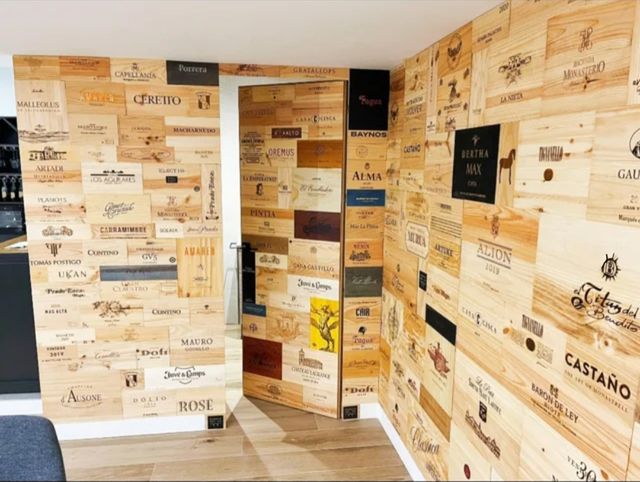 Pannelli scatole vino decorazione cantine ristorante