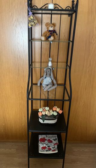 Estantería metálica negra baño desmontable