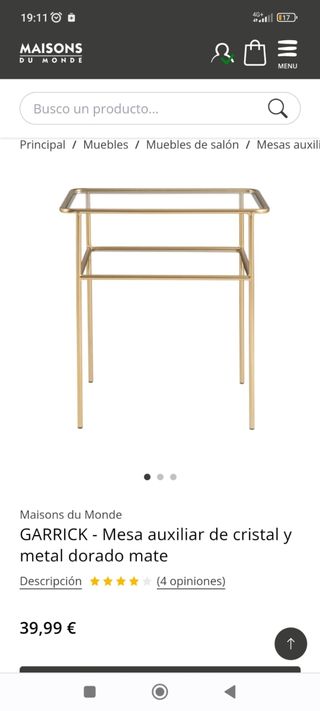 2 tavolini dorati Maison du Monde