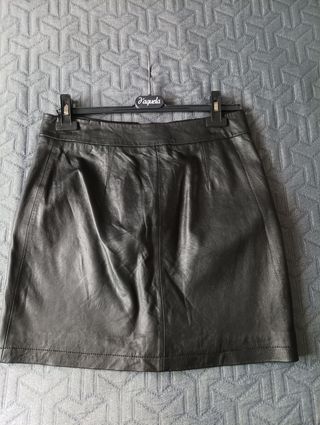 Mini Falda Negra Camaieu - Piel Sintética