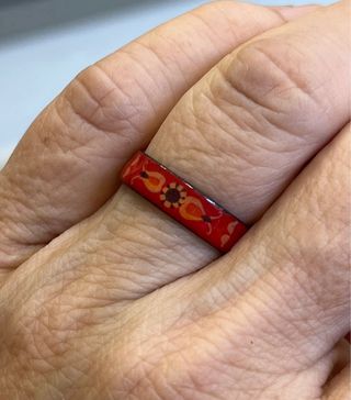 Anillo Esmalte Rojo - Italiano