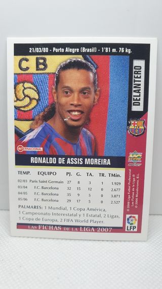 ⚽️ CROMO DE FUTBOL RONALDINHO LAS FICHAS D LA LIGA