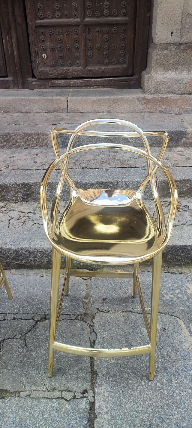 3 Sgabelli Kartell Masters dorati