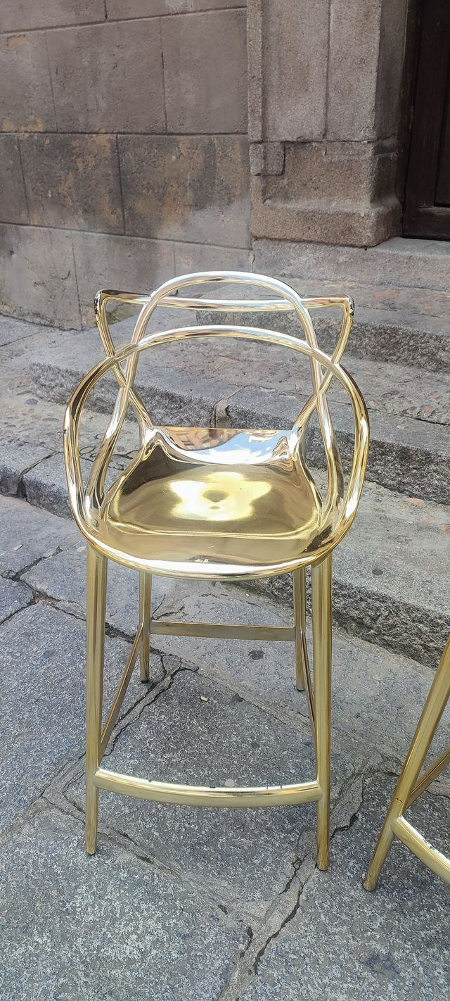 3 Sgabelli Kartell Masters dorati