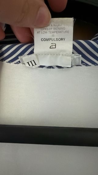 Camicia elegante bianca e blu a righe