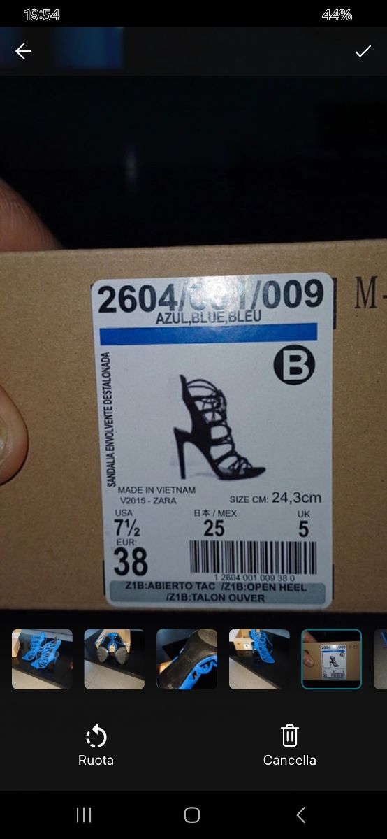 Sandali Zara blu, come nuovi n.38