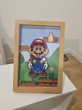 Cuadro Super Mario Bros 3D a mano en Hama Beads