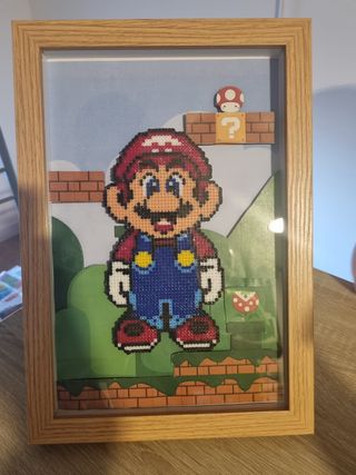 Cuadro Super Mario Bros 3D a mano en Hama Beads