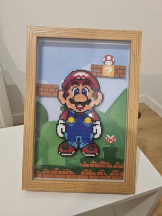 Cuadro Super Mario Bros 3D a mano en Hama Beads