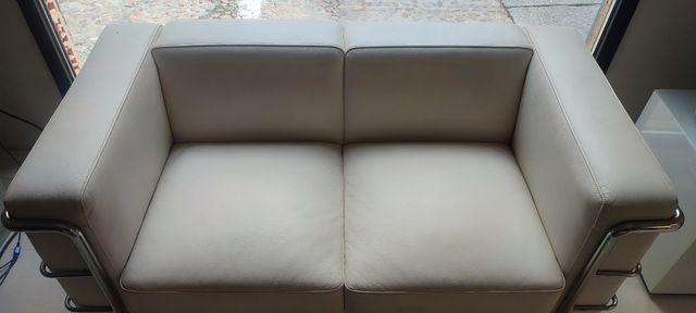 Divano bianco 2 posti - Pelle sintetica