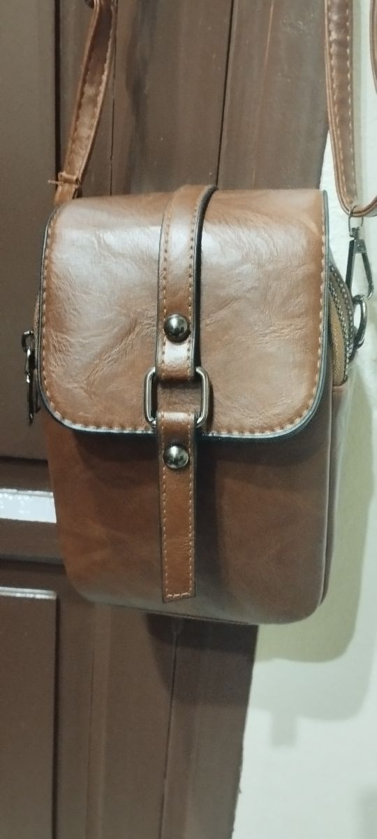 Bolso bandolera marrón unisex