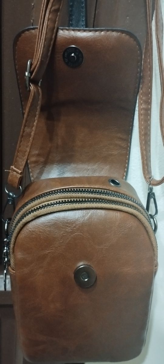 Bolso bandolera marrón unisex