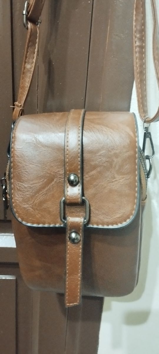 Bolso bandolera marrón unisex