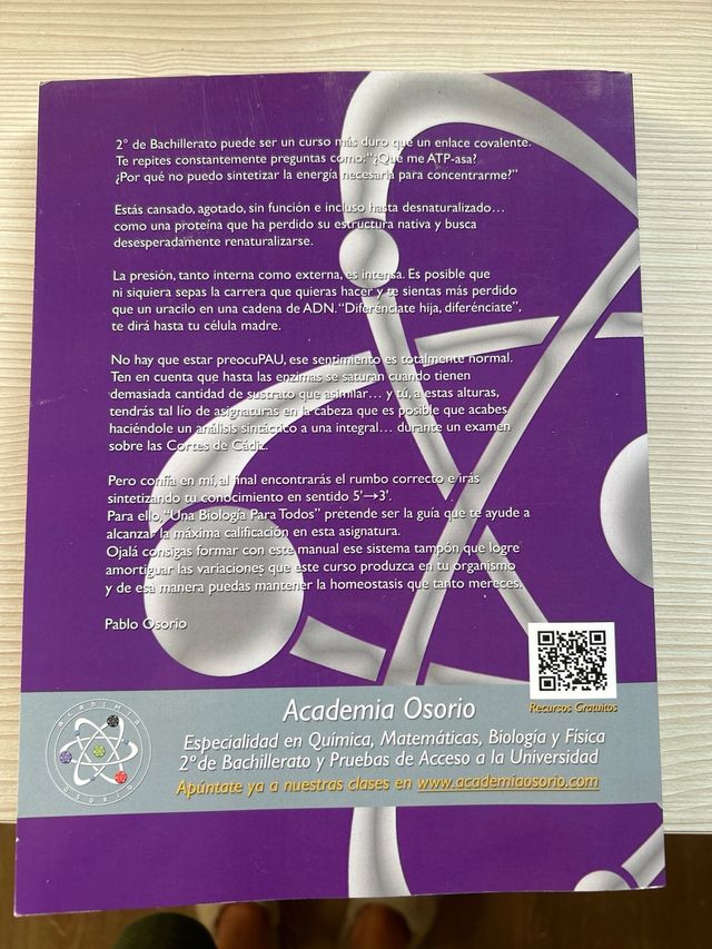 una biologia para todos 2 bachiller, Osorio