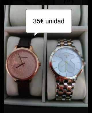 5 Relojes mujer dorados/rosa