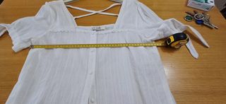 Blusa bianca cotone - rifiniture