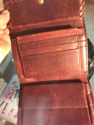 Portafoglio pelle marrone vintage