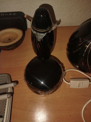 Juego cerám. tocador negro-dorado