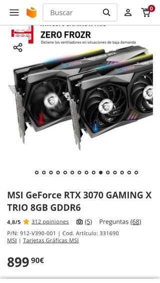 MSI RTX 3070 Gaming X Trio 8GB GDDR6