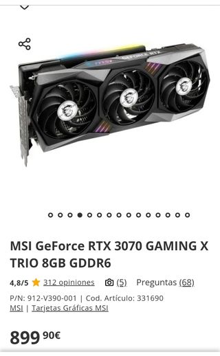MSI RTX 3070 Gaming X Trio 8GB GDDR6