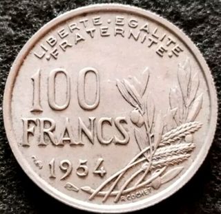 Moneda 100 Francos Francia 1954