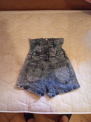 Shorts jeans vita alta, taglia S