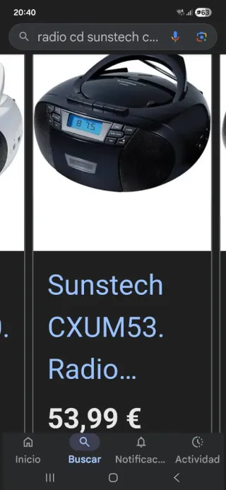 Radio CD SENCOR con USB - Negra