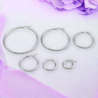 Aros Plateados 4cm - Acero Inoxidable