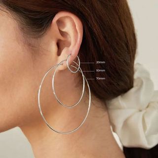 Aros Plateados 4cm - Acero Inoxidable