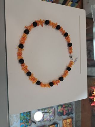 Collar Coral Negro-Naranja