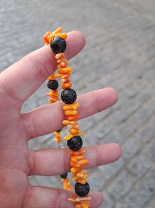 Collar Coral Negro-Naranja