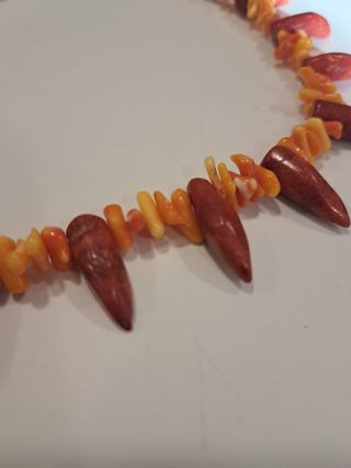 Collar Corales Naranja Rojo