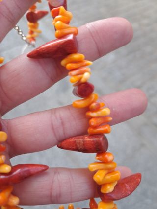 Collar Corales Naranja Rojo