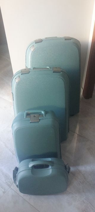 Maleta de viaje + neceser - Verde agua