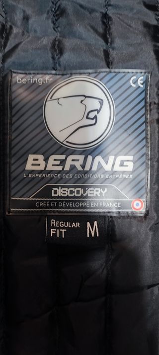 Cazadora moto Bering negra, talla M.