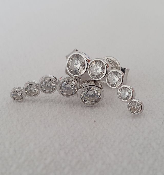 Pendientes ORO MOISSANITAS. REGALO NAVIDAD.