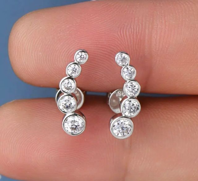 Pendientes ORO MOISSANITAS. REGALO NAVIDAD.