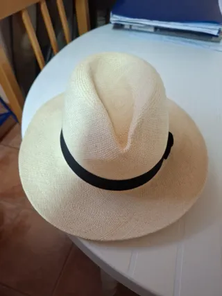 Sombrero Panamá beige y verde oliva