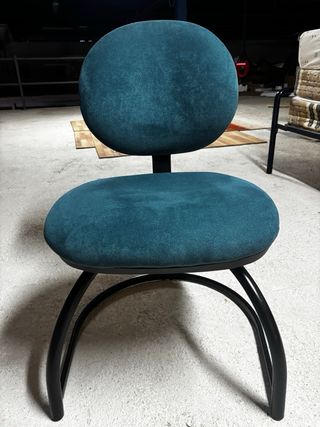 Sillón oficina tela verde azulado