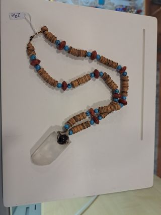 Collar cuarzo blanco turquesa