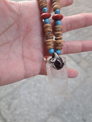Collar cuarzo blanco turquesa