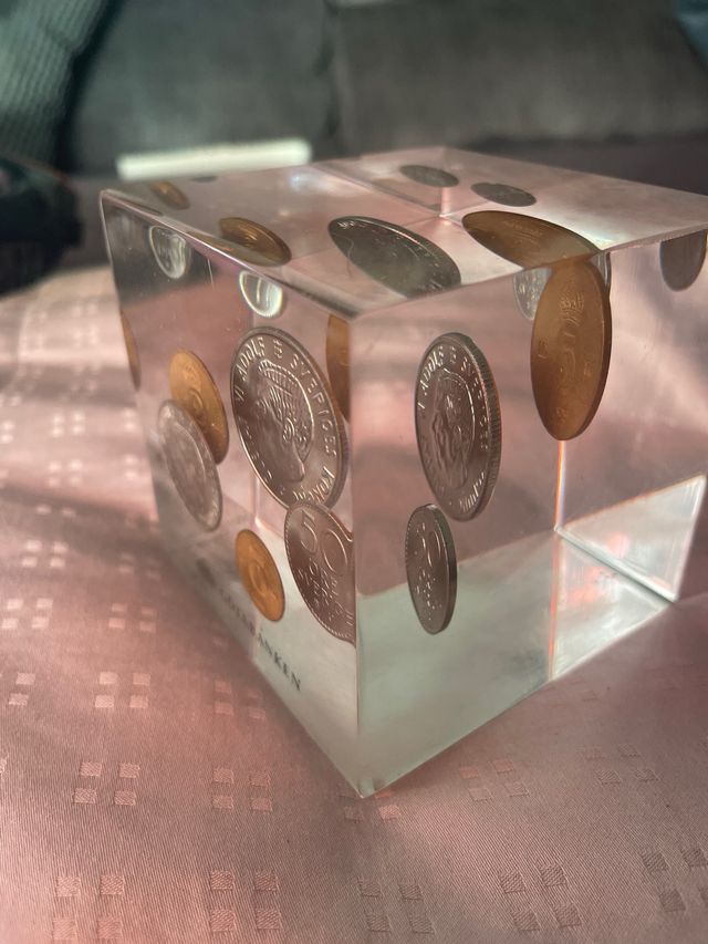 Cubo metacrilato monete Svezia