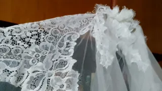 Velo novia blanco - encaje de 2.5 M.