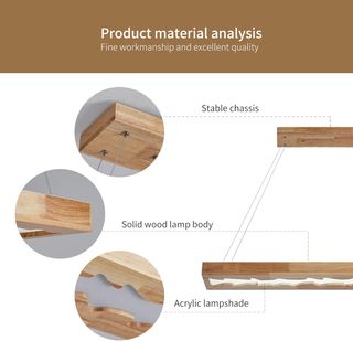 Lampara colgante madera rustica LED