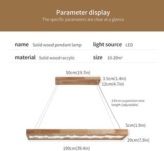 Lampara colgante madera rustica LED