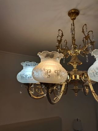 Lampara araña dorada 5 luces